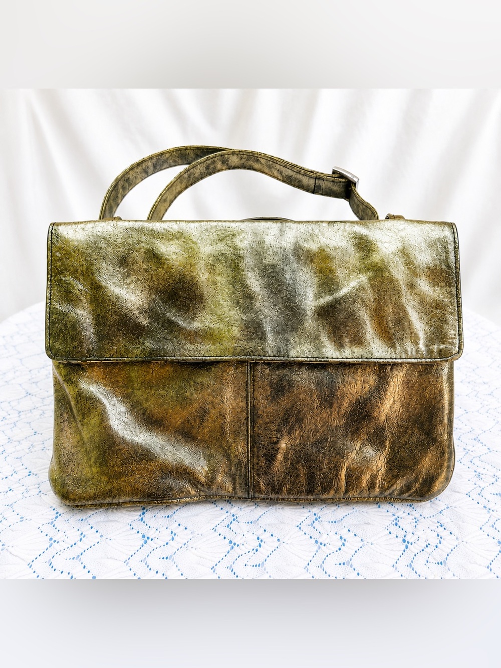 Latico Metallic Bronze Leather Crossbody Bag Boho Y2K
